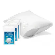 Kit 3 Capas Travesseiro Trisoft 200 Fios Zíper Toque Macio