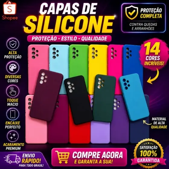 Kit Capinha Capa Case compatível Para - A32 4G - Samsung Silicone Aveludado