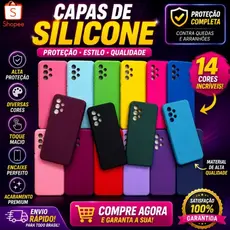 Kit Capinha Capa Case compatível Para - A32 4G - Samsung Silicone Aveludado