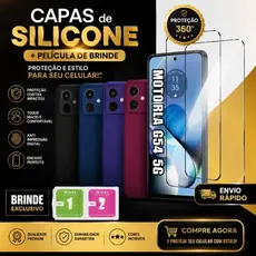 Pelicula Vidro 3D Moto G54 Motorola + Capinha Aveludada Colorida Capa