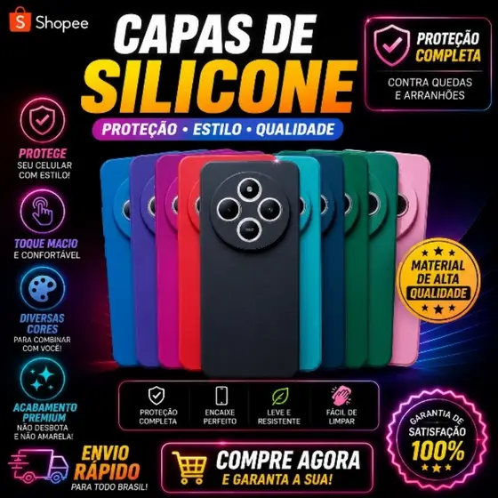 Capa capinha aveludada anti impacto para xiaomi Redmi 14C