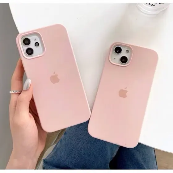 Capa case silicone Nude bege capinha aveludada por dentro para iPhone