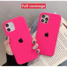 Capa Capinha Silicone Premium Rosa Neon para iPhone – Proteção + Estilo