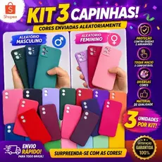 Kit 3 Capas Cores Sortidas para Motorola G aveludada Protetora