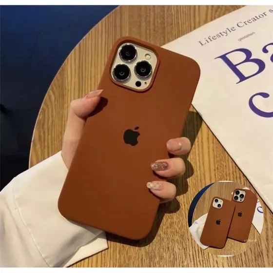 Capa Capinha Aveludada Marrom Para IPhone XR 11 11PRO MAX 12 12PRO MAX 13 13PRO 14 14PRO MAX 15 15PRO MAX 16 16PRO 17
