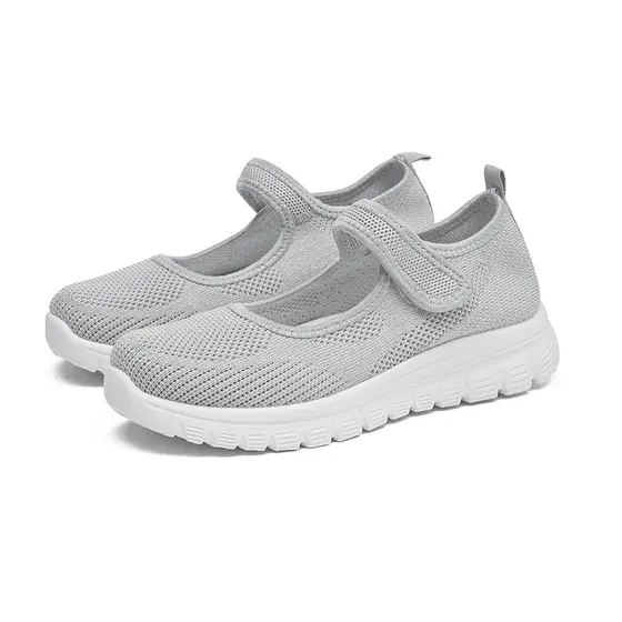 Tenis Slip on Feminino Mary Jane Confortavel Respirável Velcro Ajustavel Plataforma Meijile