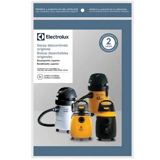Kit 3 Sacos Descartáveis Para Aspirador Electrolux Original Cse20 Reposição