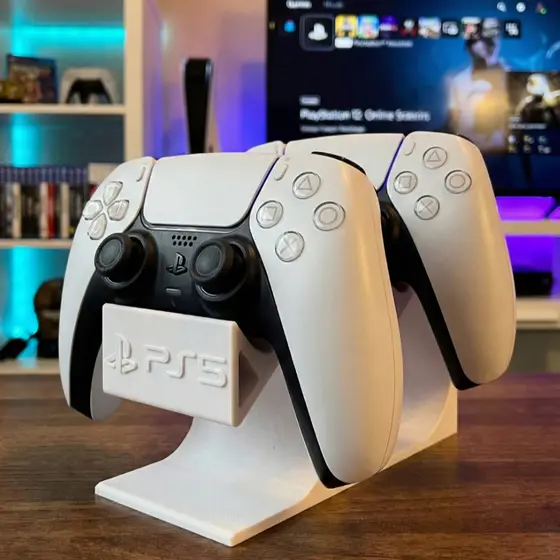 Suporte Duplo Para Controles de PS5 Organizador de Mesa de Alta Resistência Design Exclusivo