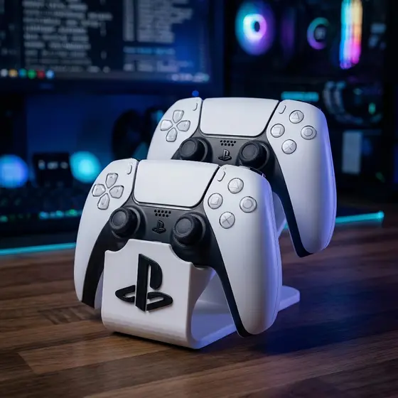 Suporte Duplo para Controles  PS5 PS4 PS3  Organizador De Mesa