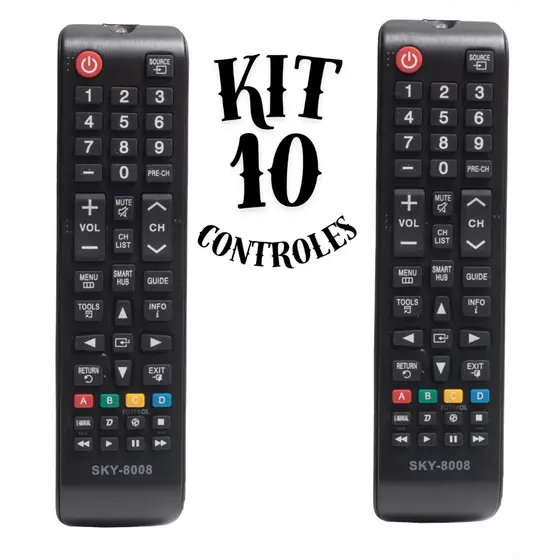 Kit 10 Controles Samsung Universal Compatível com TV Samsung