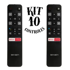 KIT 10 Controle TCL Smart TV Compatível, Botões Globoplay e Netflix