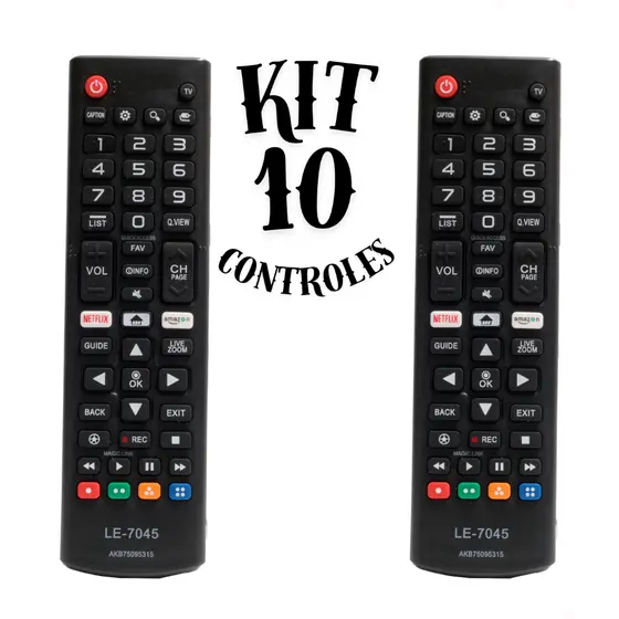KIT 10 Controle Compatível para Smart TV LG