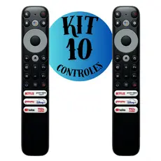 KIT 10 Controle Remoto TCL 4K: Acesso Direto a Netflix e YouTube