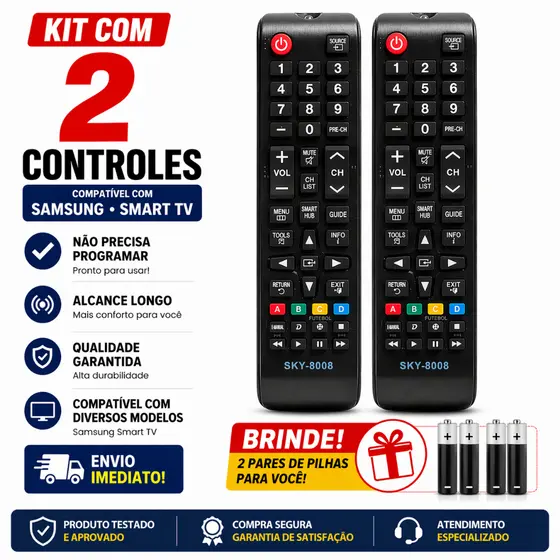 Controle Remoto Compatível TV Samsung Smart Hub TV