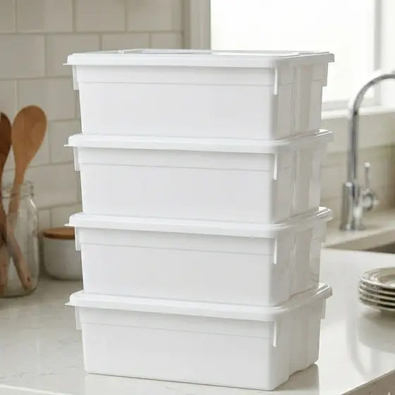 Kit 04 Caixas Potes Organizador 2,5 Lts com Tampa Multiuso Geladeira, Freezer, Salgados, Artesanato