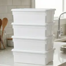 Kit 04 Caixas Potes Organizador 2,5 Lts com Tampa Multiuso Geladeira, Freezer, Salgados, Artesanato