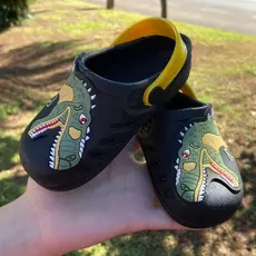 Sandalia Babuche masculino infantil confortável personagem T-REX