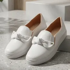 Tênis Feminino Slip On Casual Confortável Macio Calce Fácil Branco Enfermeira Área Saúde IA54