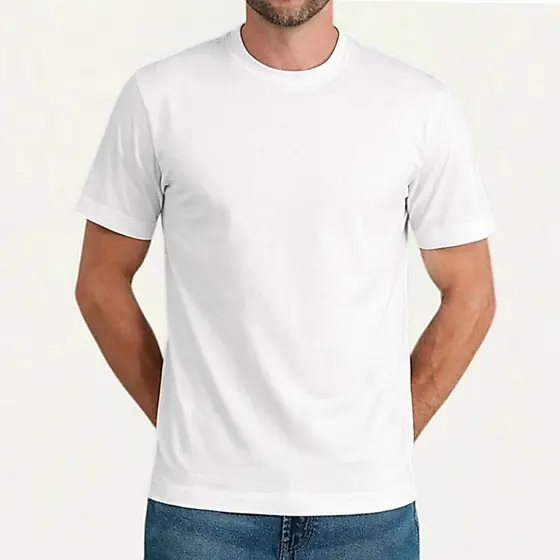 Camiseta Branca Básica Masculina 100% Algodão Estruturada Festa Dia a Dia Caminhada Corrida Trabalho