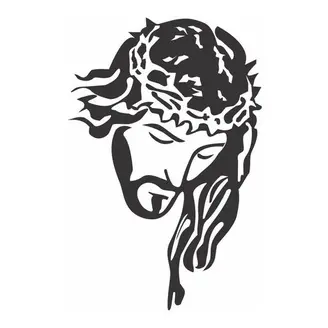 Adesivo Carro Rosto Face De Jesus Cristo Deus 18x12cm