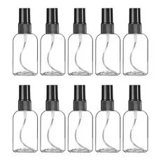 10 Frascos Plástico Pet Oval 30ml Válvula Spray Para Perfume