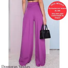 Doutoras Modas Calça Pantalona Alfaiataria Botões Forrados 8297
