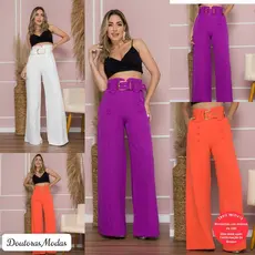 Doutoras Modas Calça Pantalona de Alfaiataria maravihosa ela estica com cintura alta 8280