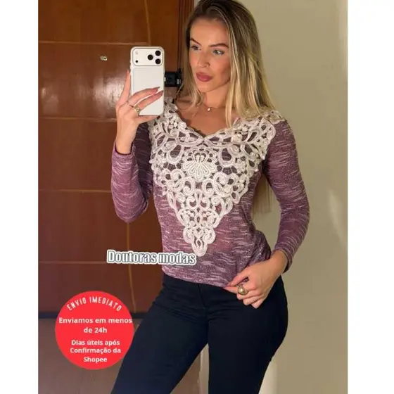 Doutoras Modas Blusinha Bordada 8021