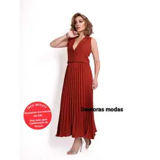 Doutoras Modas Conjunto Feminino Saia Plissada Camponesa e Colete Tecido Amarante 86600