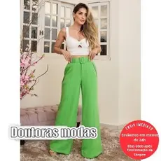 Calça Pantalona Alfaiataria Com Cinto 8267