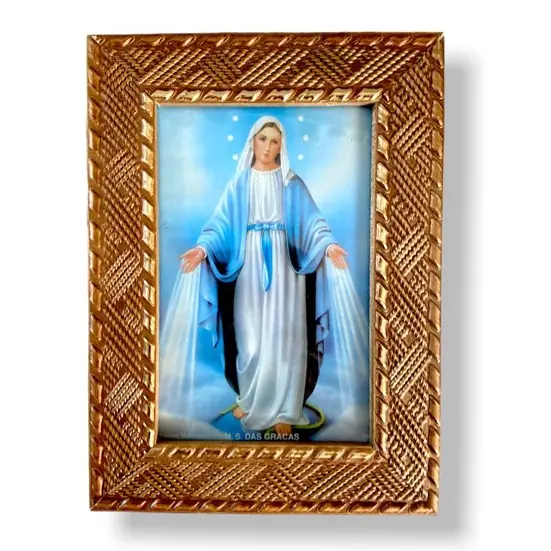 Quadro Nossa Senhora das Graças Pequeno Com Vidro 20x15