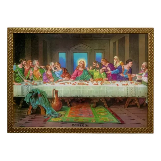 Quadro Santa Ceia Decorativo Grande 70x50cm