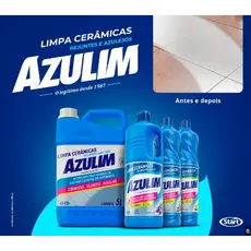 Limpador Multiuso Cerâmicas Rejuntes Azulejos Vasos Sanitários Lavatórios Mictórios Azulim 1lt