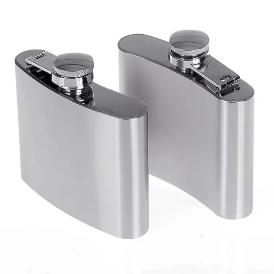 Cantil de Bolso Porta Bebidas Aço Inox 190ml