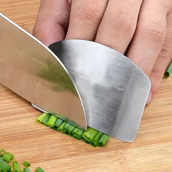 Protetor De Dedos Em Inox Contra Cortes Ao Picar Alimentos/Protetor de Mãos de Aço Inoxidável / Ferramenta de Proteção de Dedos para Cozinhar / Cortar / Fatiar