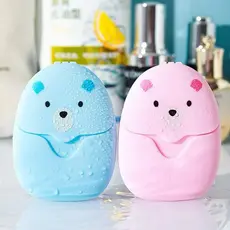 Case 50 Folhas Mini Sabonete Perfumado Papel Lava Mãos Portátil Descartável Viagem Sabão