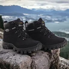 Bota de Segurança Adventure Coturno Couro Leg Palm Gel Antiderrapante com CA Trekking Trilha Trabalho Masculino Feminino