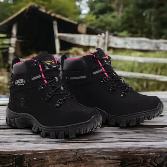 Bota Coturno Feminino Couro Palmilha Gel Sola Antiderrapante C.A 48.067 Trabalho