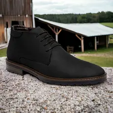 Bota Coturno Casual Masculino Bota Nobuck Country em Couro Legítimo com Cadarço Forro E Palmilha em Couro