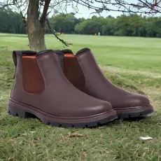 Bota Botina Chelsea Masculina em Couro Legítimo Palmilha Confort Sola Tratorada Antiderrapante Rubusta e Confortável
