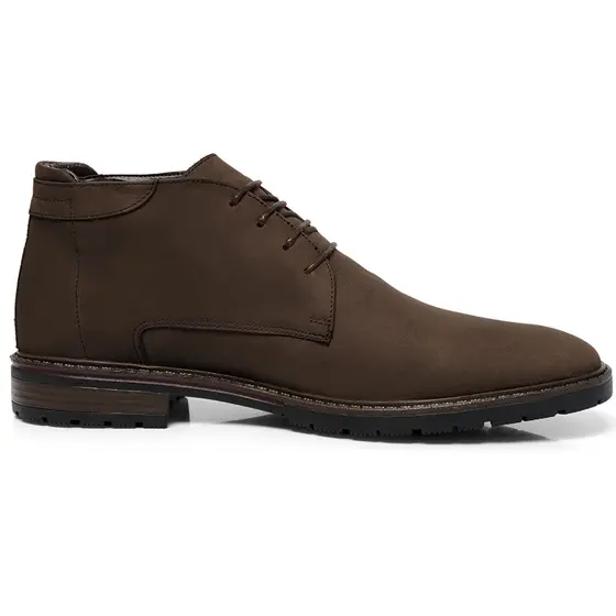 Bota Casual Masculina com Cadarço Sapato Abotinado Nobuck Rústico Coturno Couro Legítimo Country