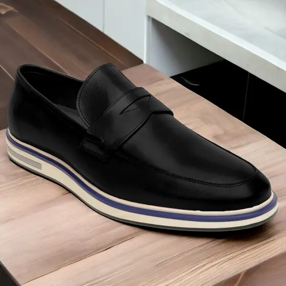Sapato Masculino Loafer em Couro Legítimo Mocassim Confort Slip On Sport Fino