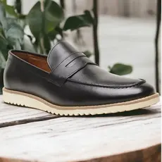Sapato Social Masculino em Couro Legítimo Mocassim Loafer Slip On Forro e Palmilha em Couro Elegante e Luxuoso