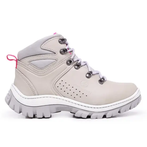 Bota Arizona Feminina Confort em Couro Legítimo Palmilha em Gel com C.A 48.067 Trilha Trekking Aventura Agro Trabalho