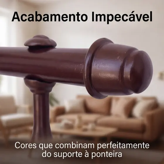 Kit Varão Simples Para Cortina 2 Metros 28mm Cores Diversas