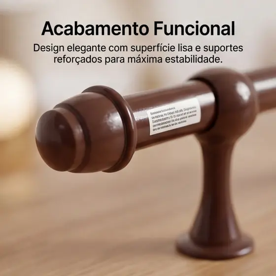 Kit Varão Simples Para Cortina 2 Metros 19mm Cores Diversas