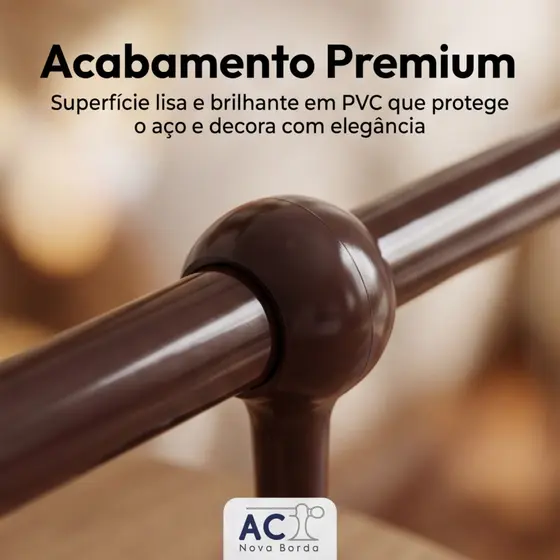 Kit Varão Simples Para Cortina 1,50 Metros 19mm Cores Diversas