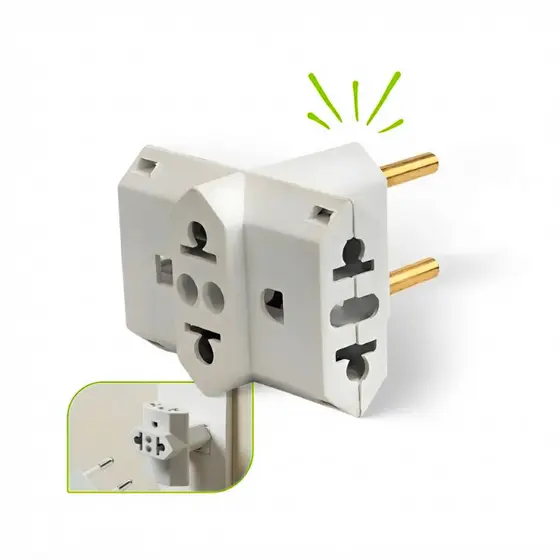 Adaptador Tomada T Benjamin Universal 10A e 20A Amperes