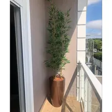 Bambu vertical 4 hastes folhas artificiais 1mt