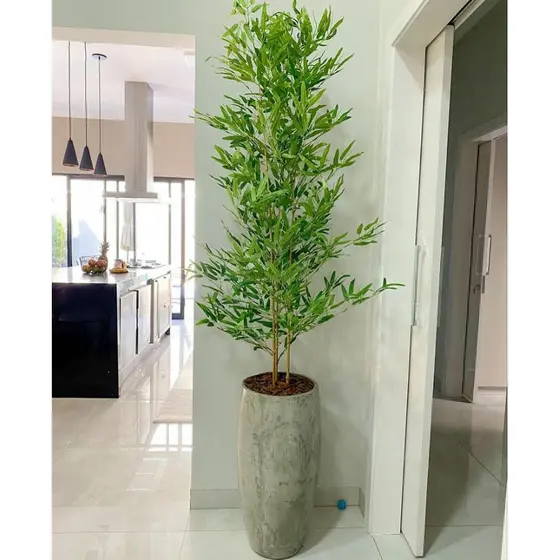planta bambu artificial 4 hastes 1mt sem o vaso